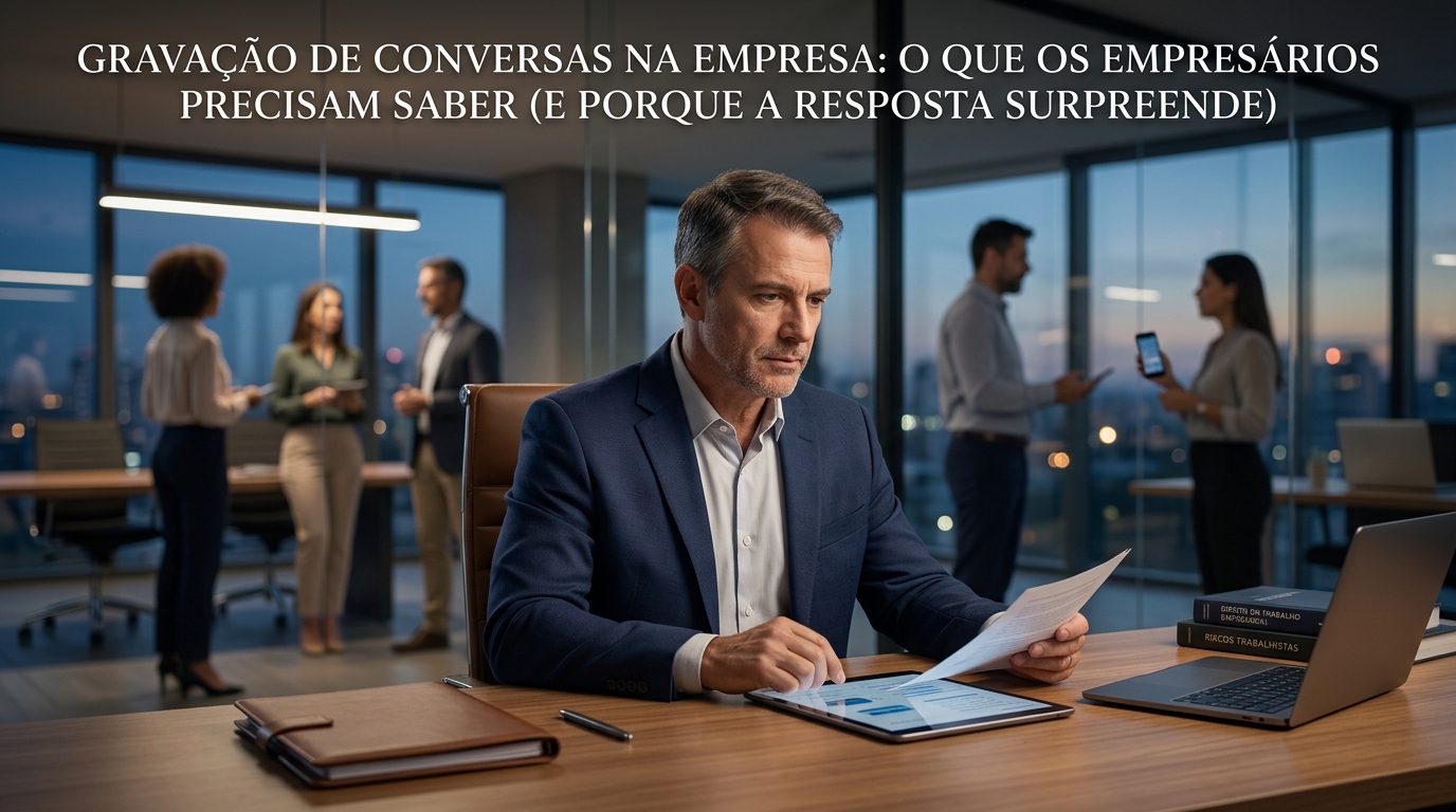 Funcionário Pode Gravar Conversa Dentro da Empresa? A Resposta Surpreende Empresários - Cezar & Cezar Advocacia Empresarial Preventiva em Brasília | 30+ Anos de Experiência